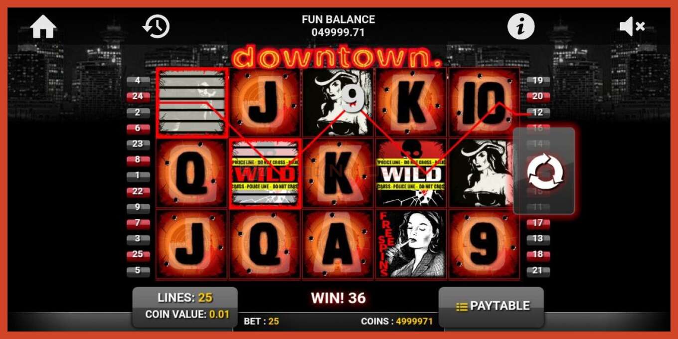 Slot screenshot: Downtown no deposit, number - 4