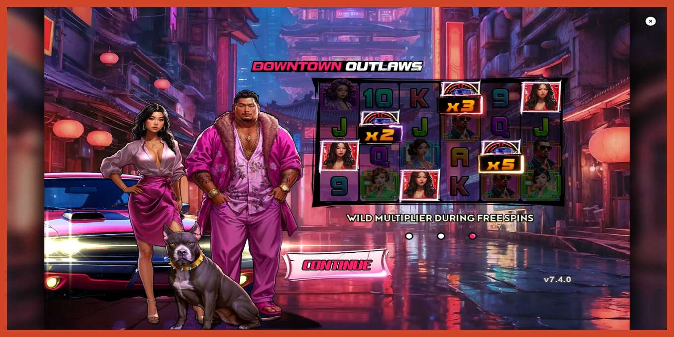 Slot screenshot: Downtown Outlaws bez depozita, broj - 1