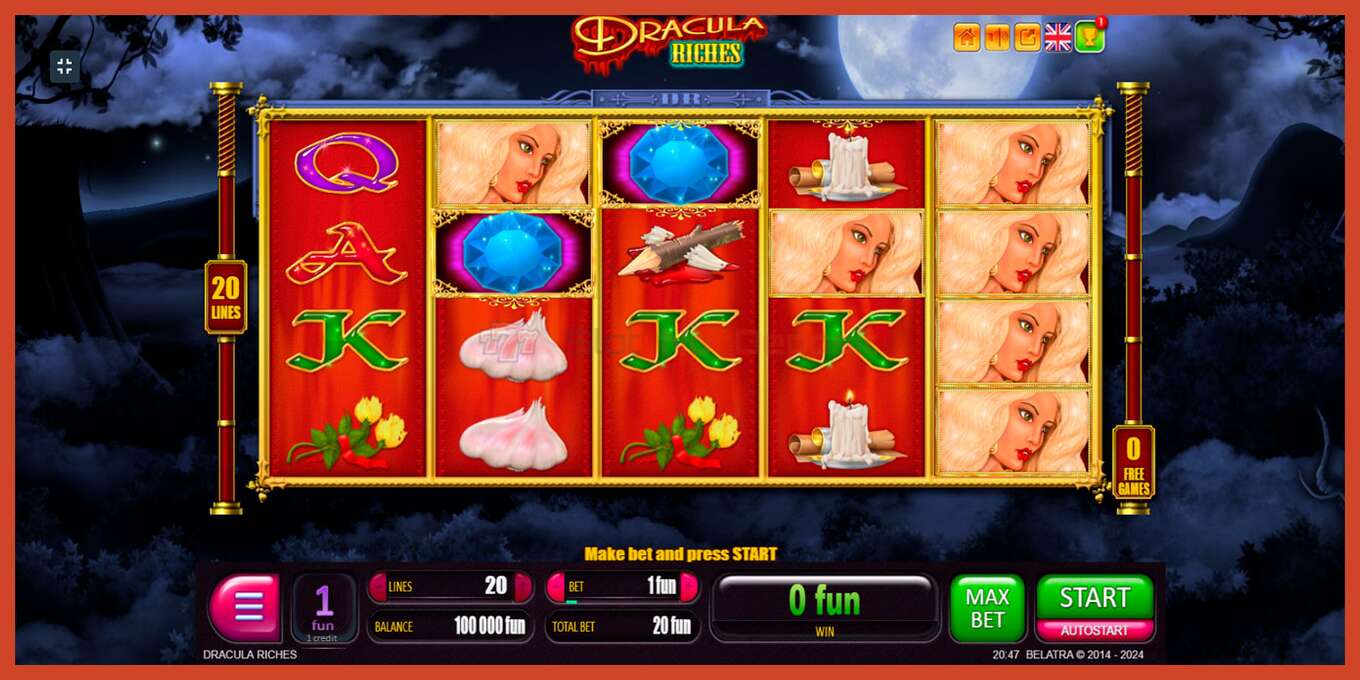 Slot screenshot: Dracula Riches no deposit, number - 1