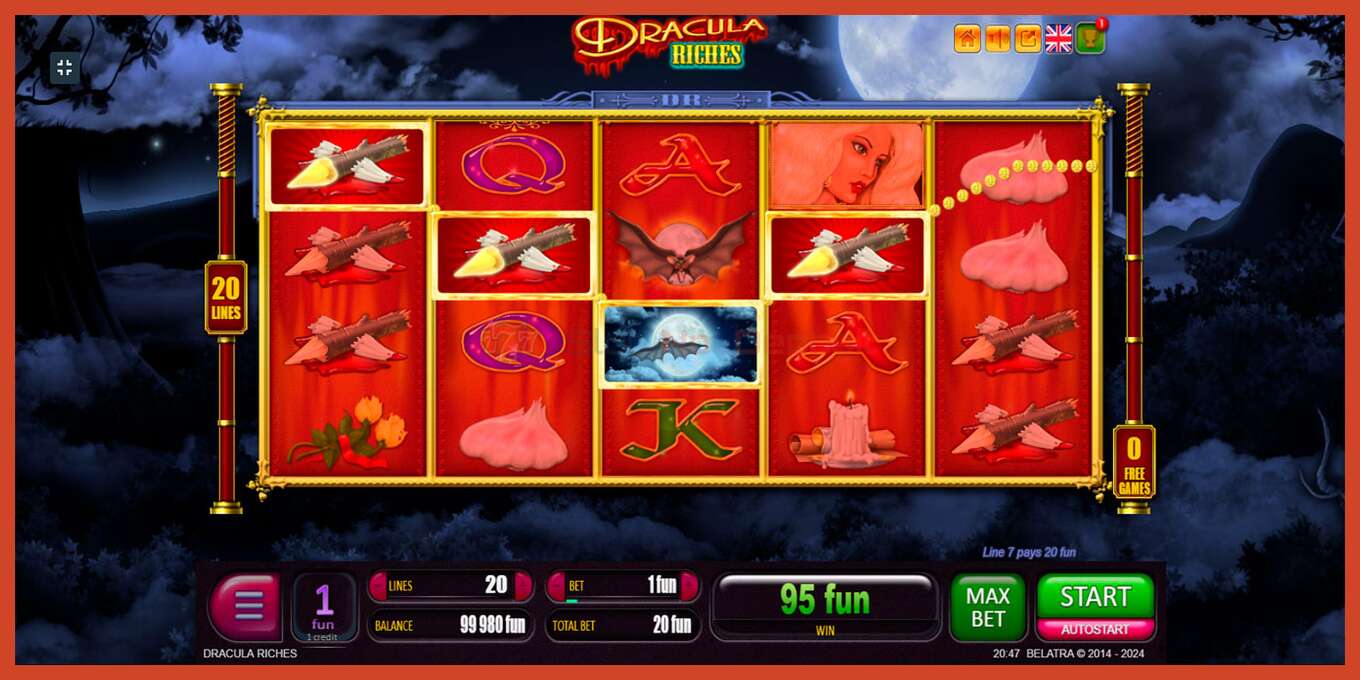 Slot screenshot: Dracula Riches no deposit, number - 2