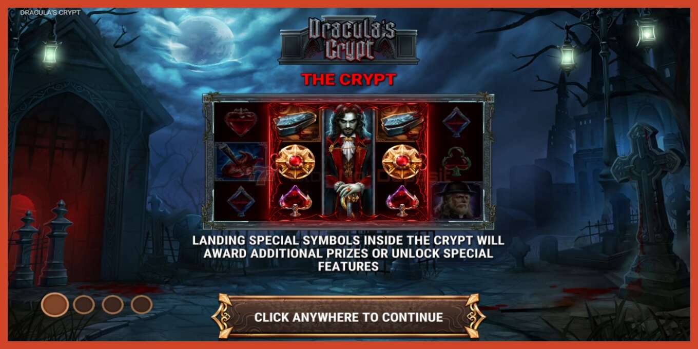 Slot скриншоту: Draculas Crypt депозит жок, саны - 1