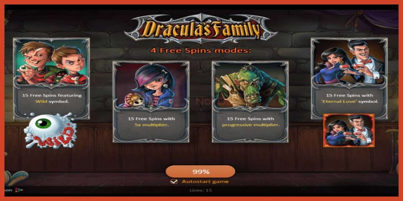 Slot screenshot: Dracula’s Family no deposit, number - 1