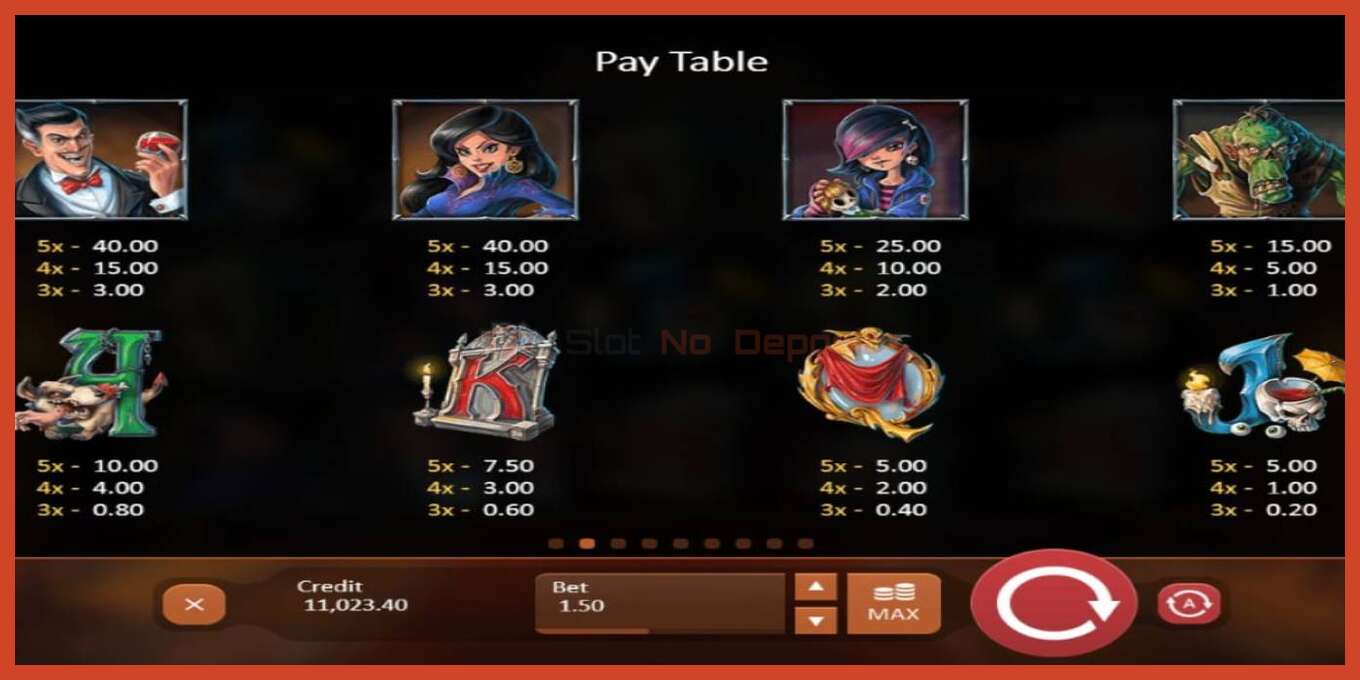 Slot screenshot: Dracula’s Family no deposit, number - 5