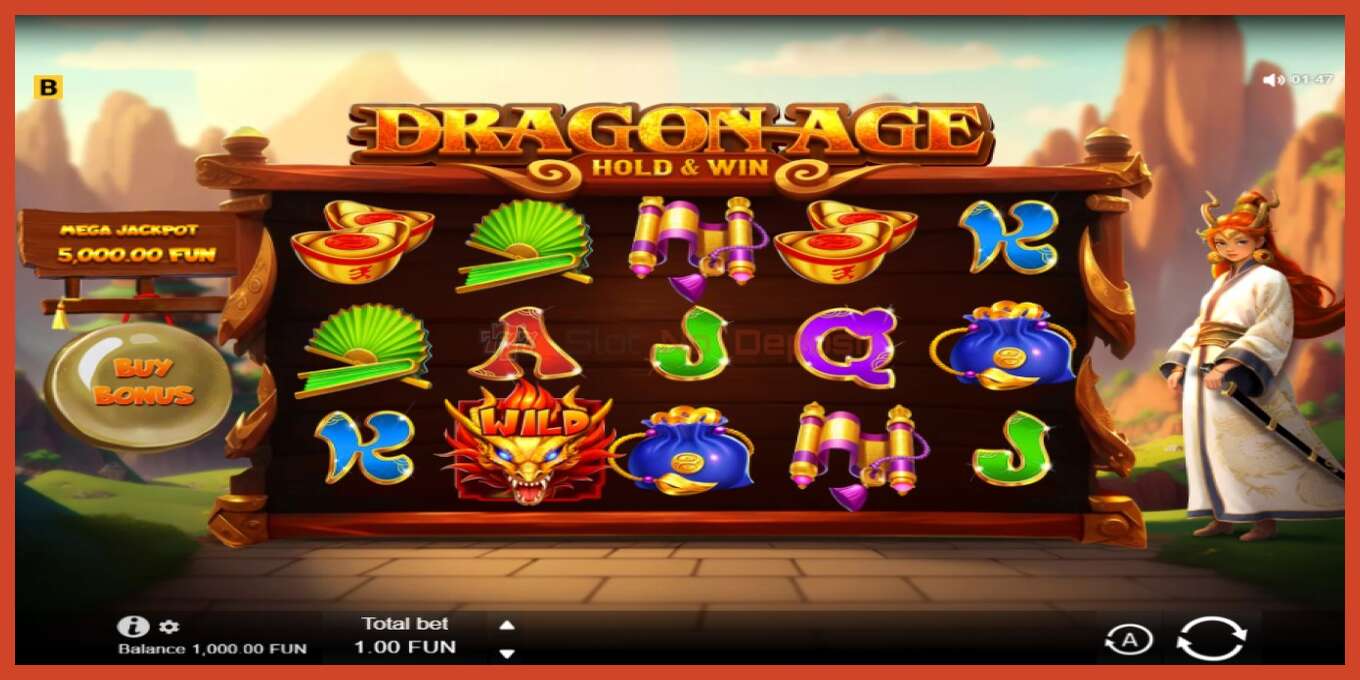 Tangkapan skrin slot: Dragon Age tiada deposit, nombor - 1