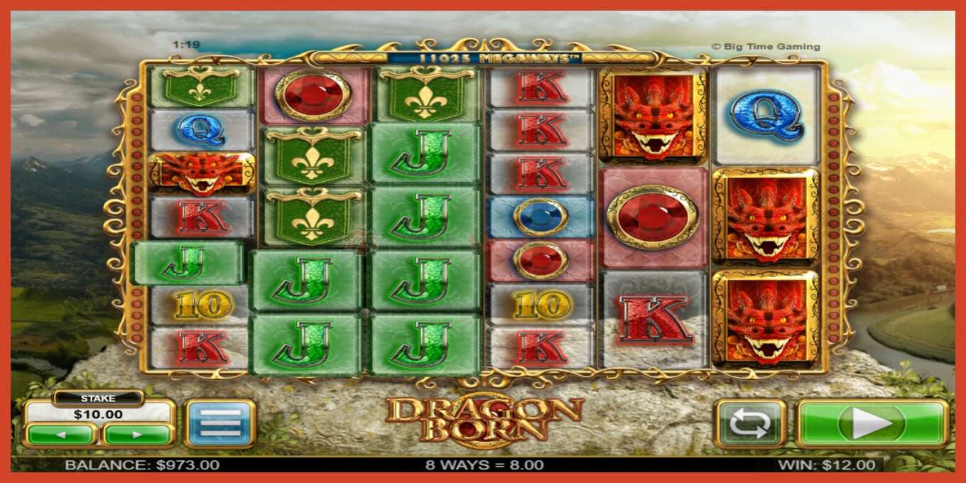 スロットのスクリーンショット: Dragon Born デポジットなし, 番号 - 4