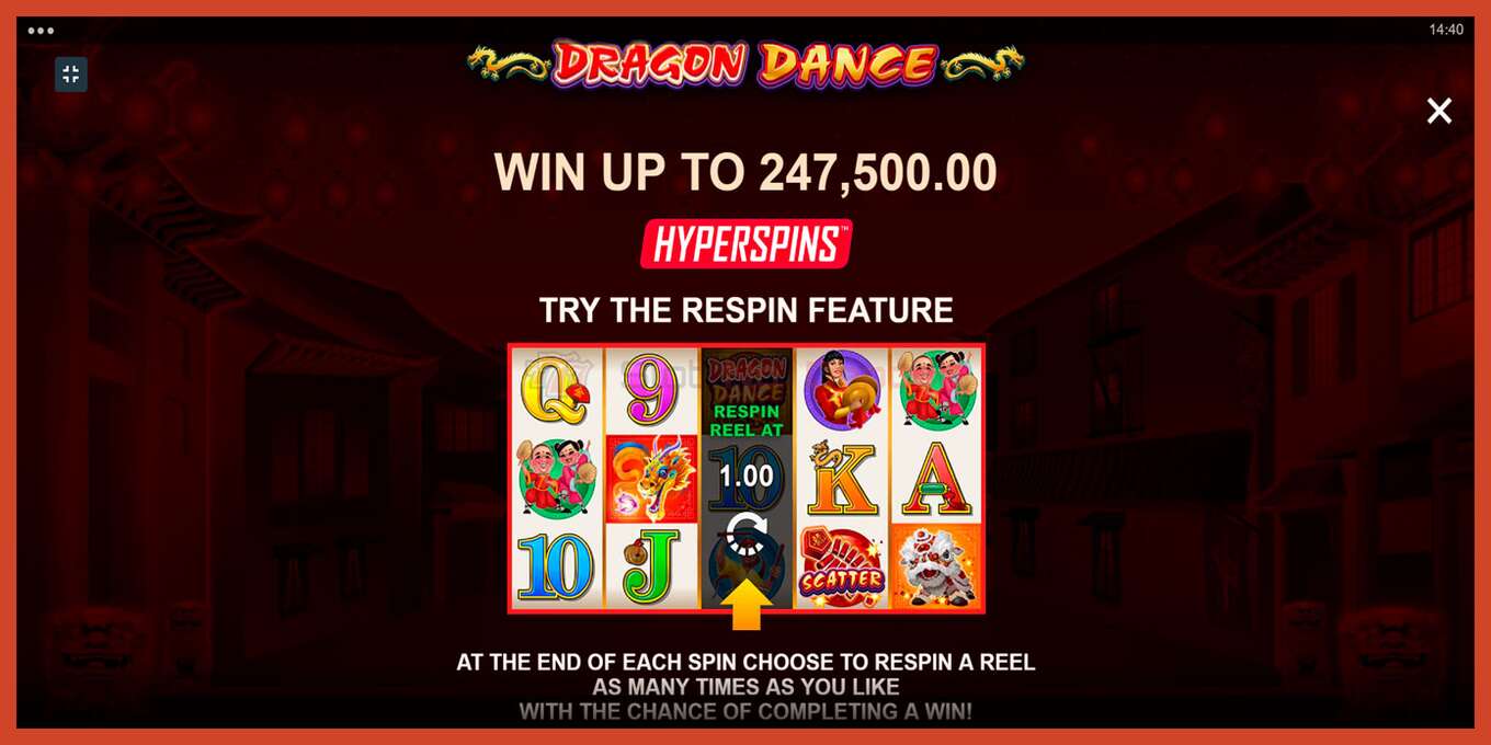 Slot screenshot: Dragon Dance no deposit, number - 5