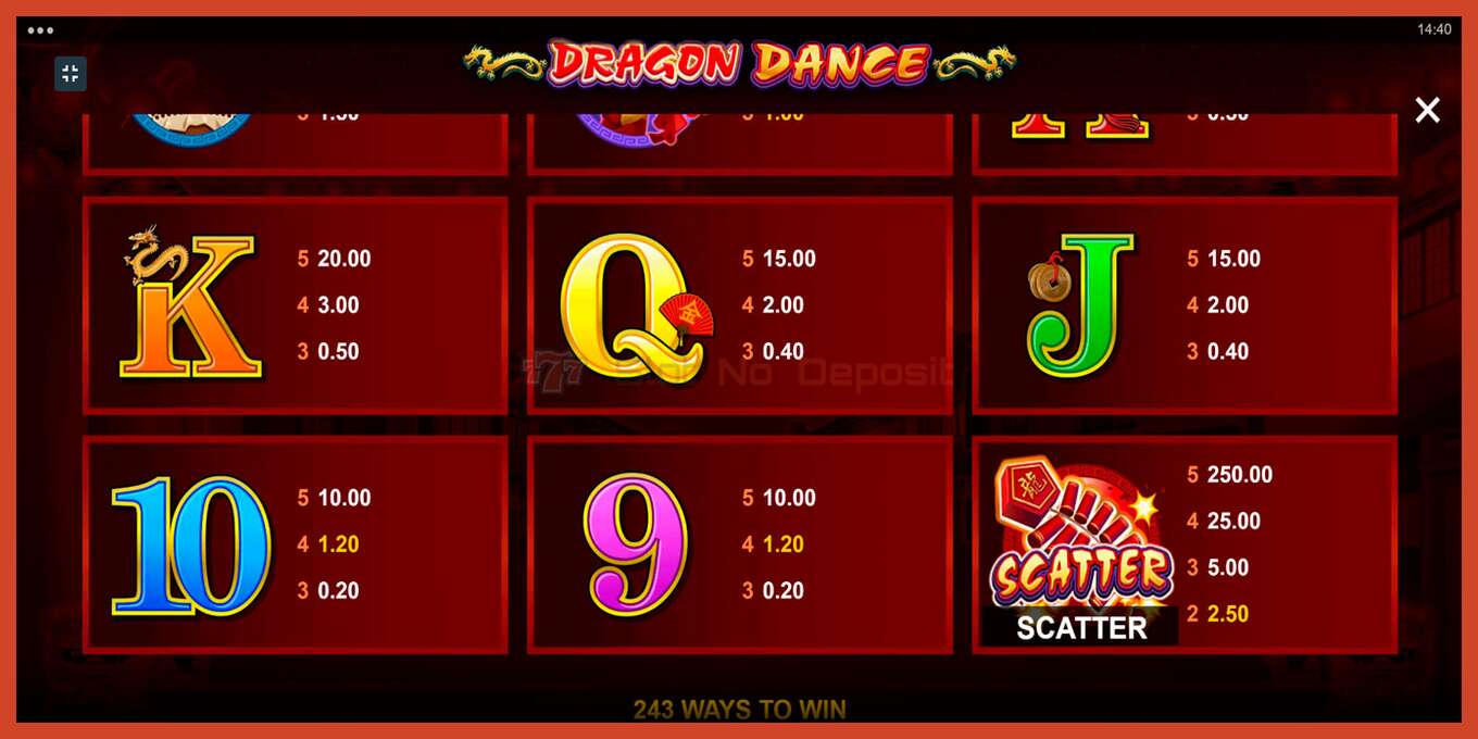 Slot screenshot: Dragon Dance no deposit, number - 7