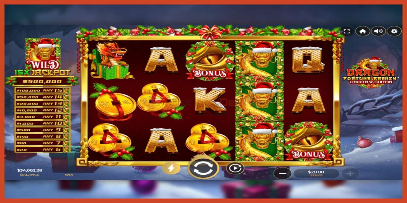 Slot screenshot: Dragon Fortune Frenzy Christmas Edition no deposit, number - 2