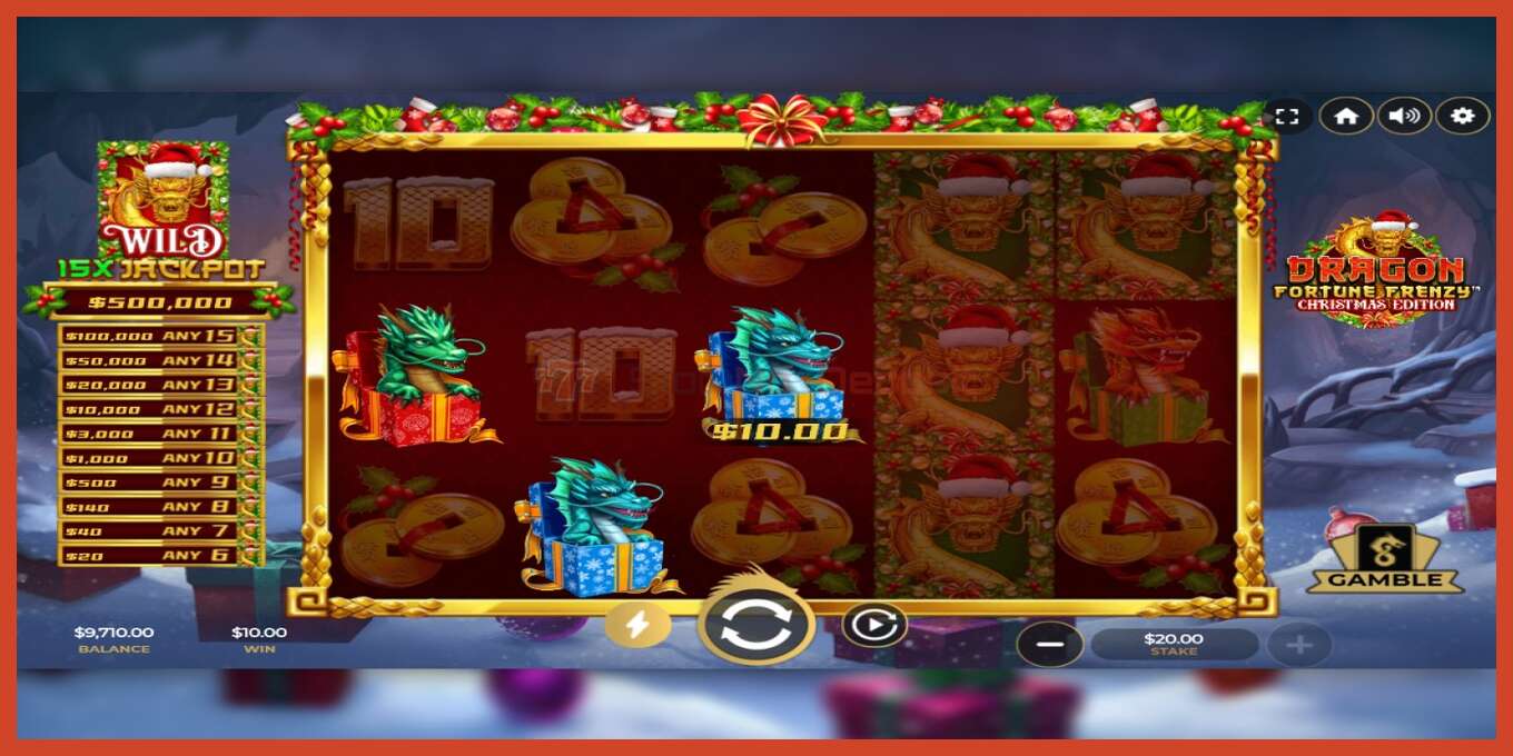 Slot screenshot: Dragon Fortune Frenzy Christmas Edition no deposit, number - 3