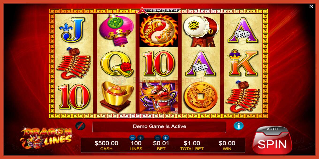 Slot screenshot: Dragon Lines no deposit, number - 1