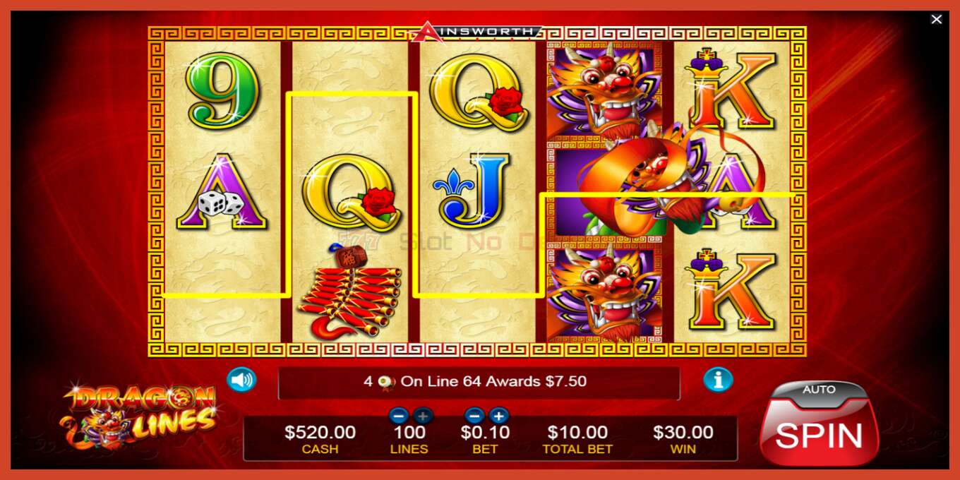 Slot screenshot: Dragon Lines no deposit, number - 2