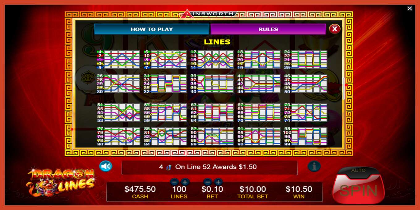 Slot screenshot: Dragon Lines no deposit, number - 7