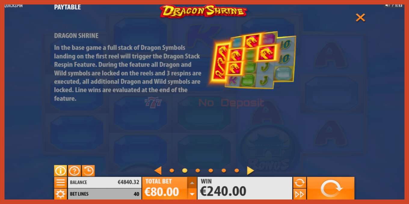 Slot screenshot: Dragon Shrine no deposit, number - 4