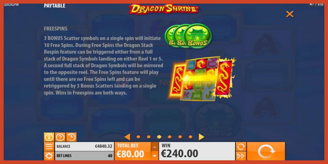 Slot screenshot: Dragon Shrine no deposit, number - 5