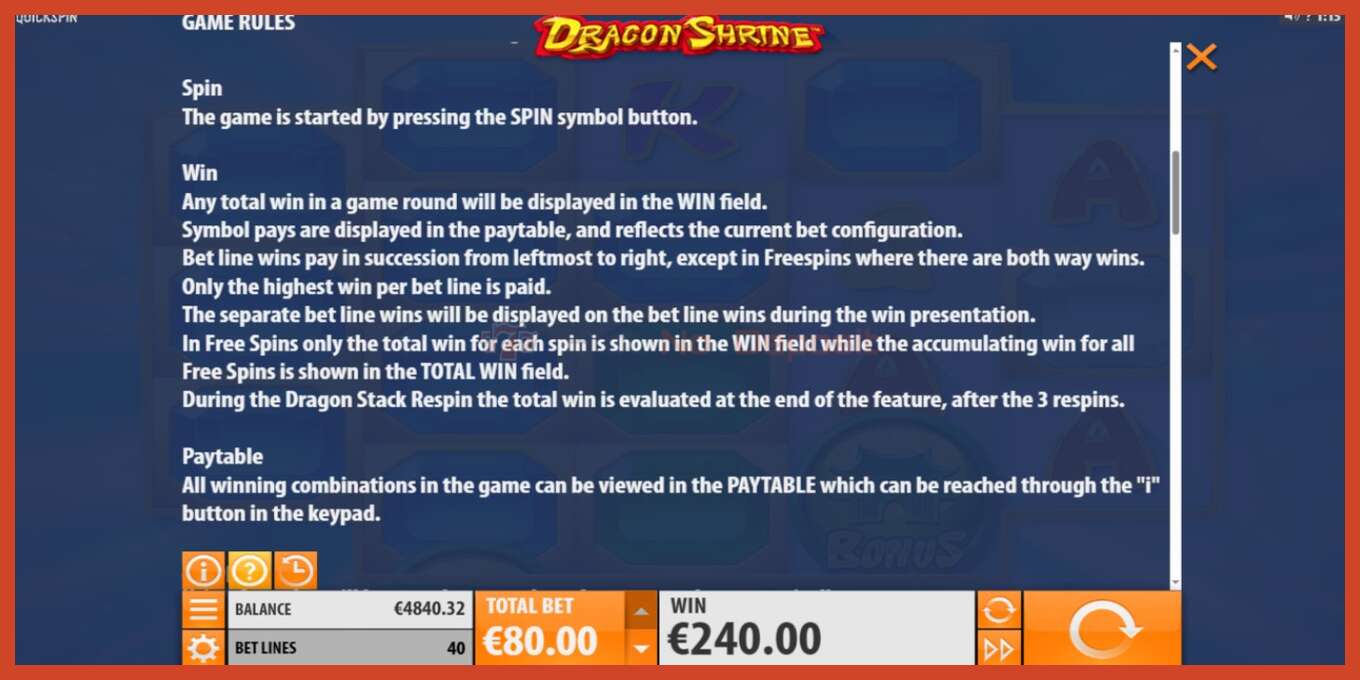 Slot screenshot: Dragon Shrine no deposit, number - 7