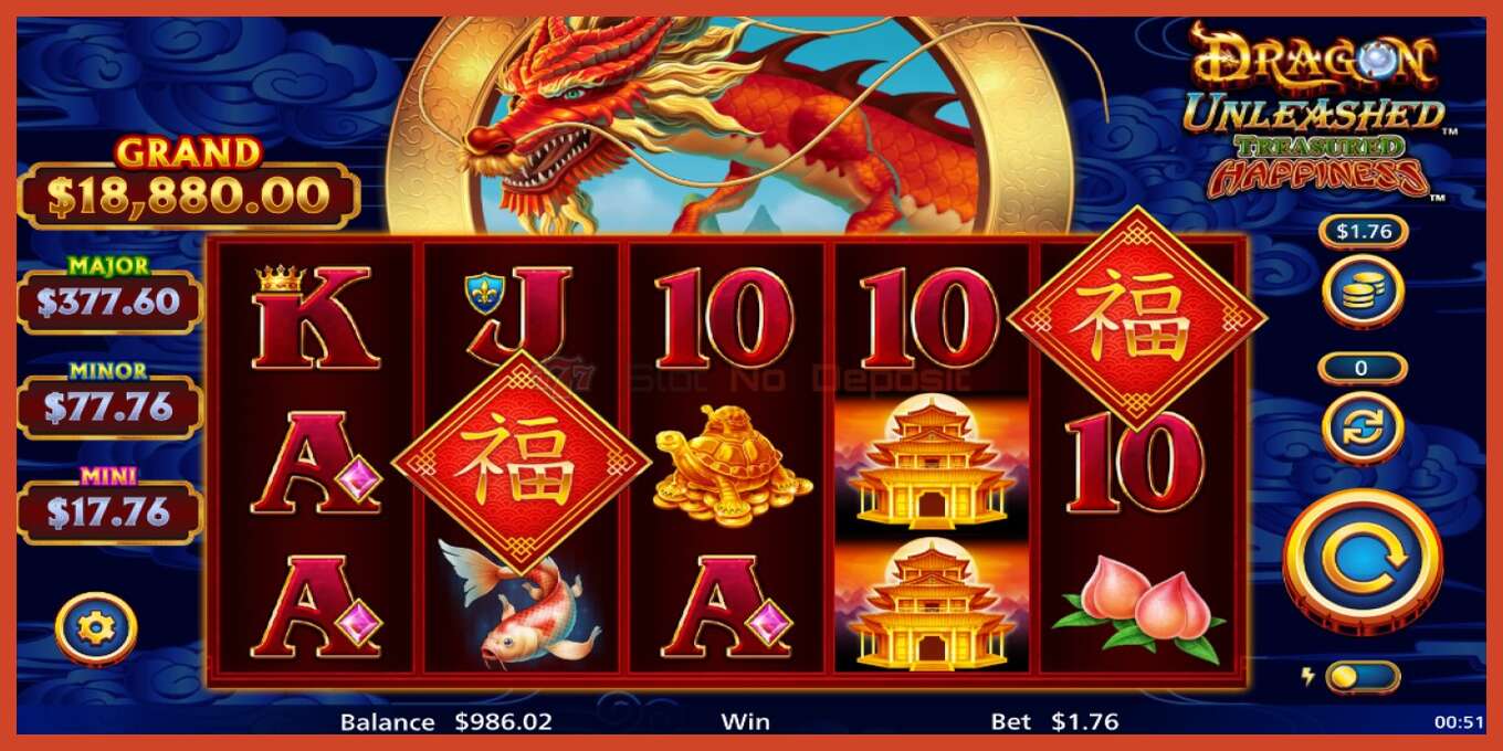 Slot screenshot: Dragon Unleashed Treasured Happiness no deposit, number - 3