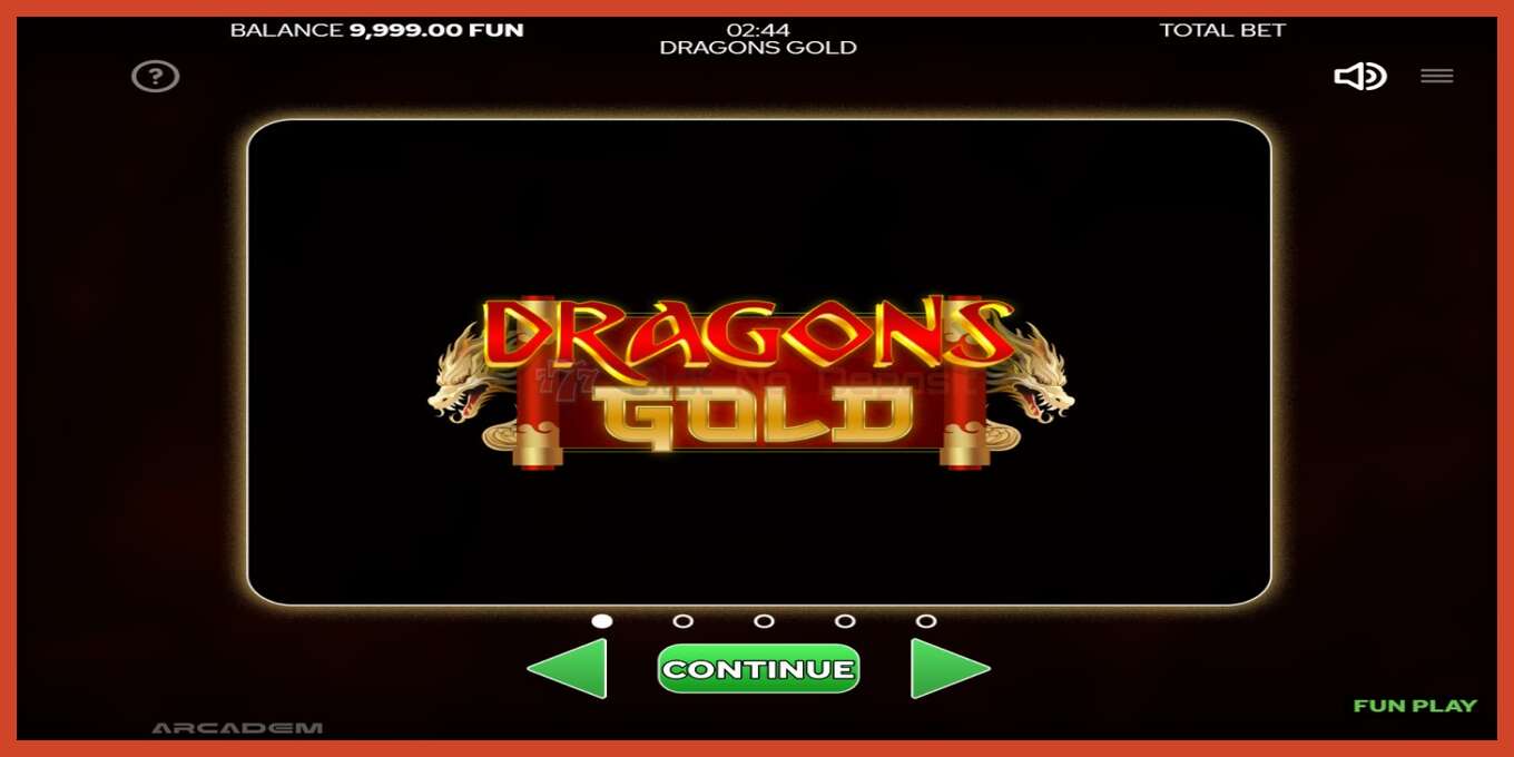 Slot screenshot: Dragons Gold no deposit, number - 1