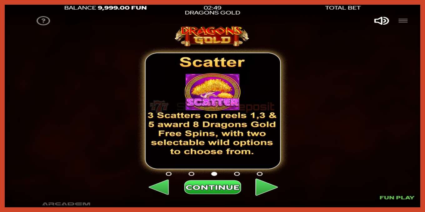 Slot screenshot: Dragons Gold no deposit, number - 5