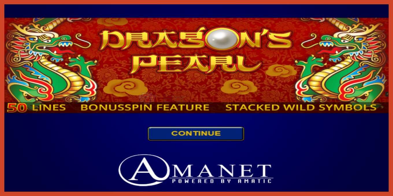 Slot screenshot: Dragons Pearl no deposit, number - 1