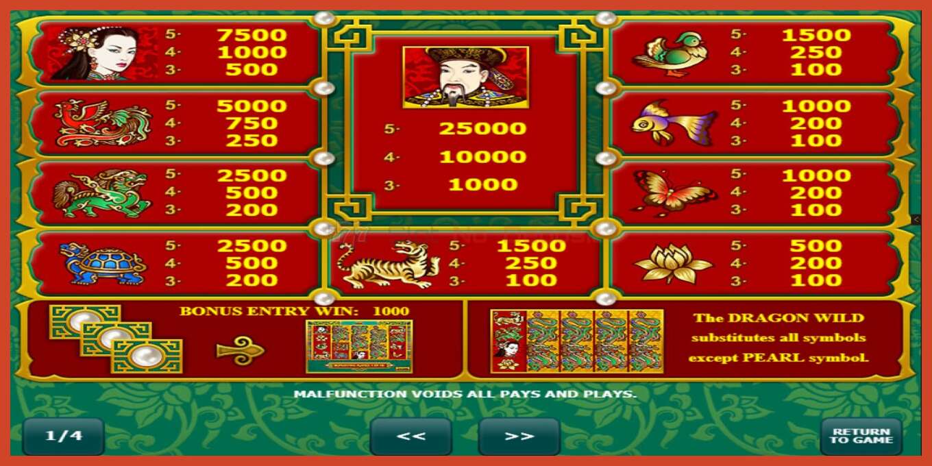 Slot screenshot: Dragons Pearl no deposit, number - 5