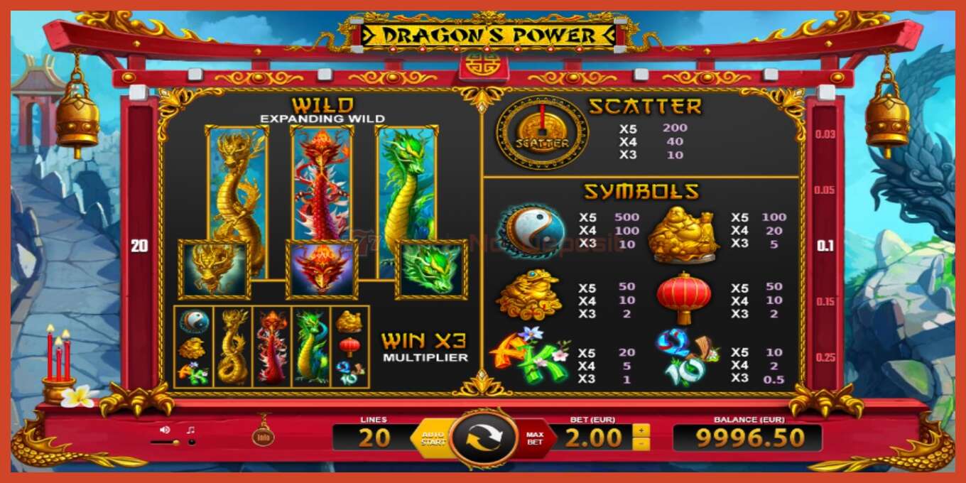 Slot screenshot: Dragons Power no deposit, number - 4