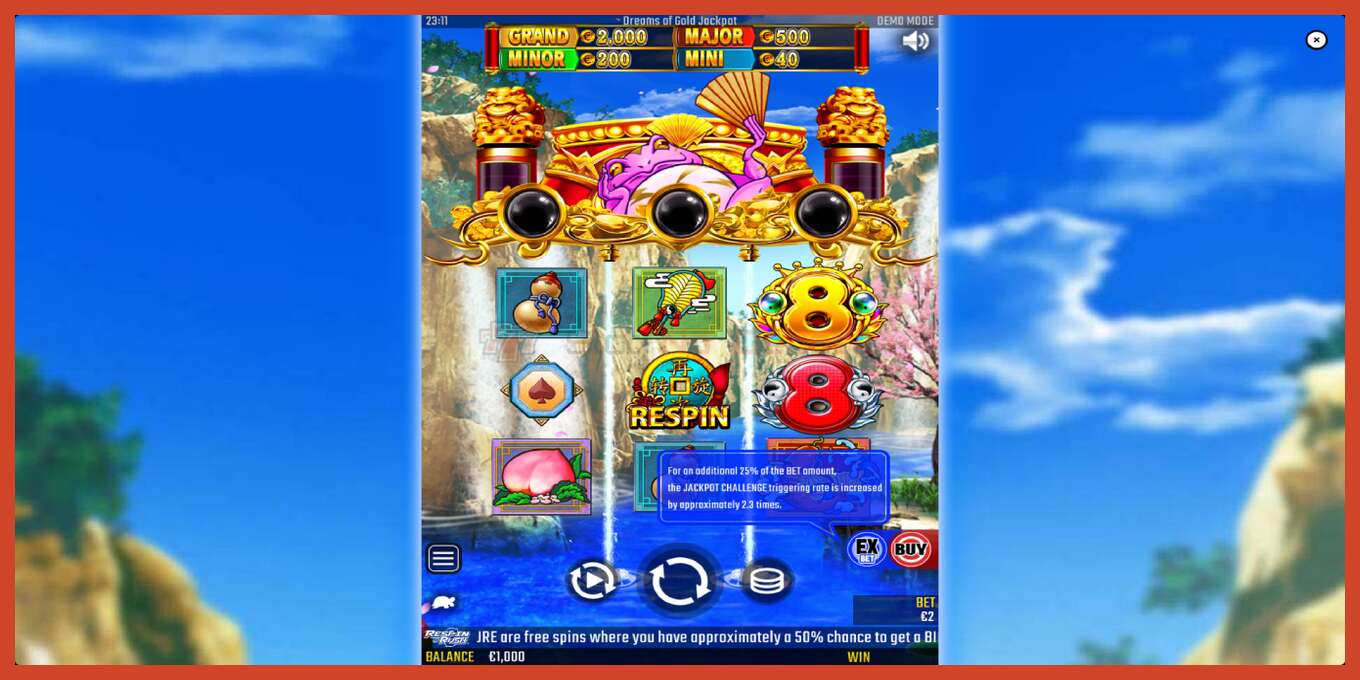 Schermafbeelding van slot: Dreams of Gold Jackpot geen aanbetaling, nummer - 2