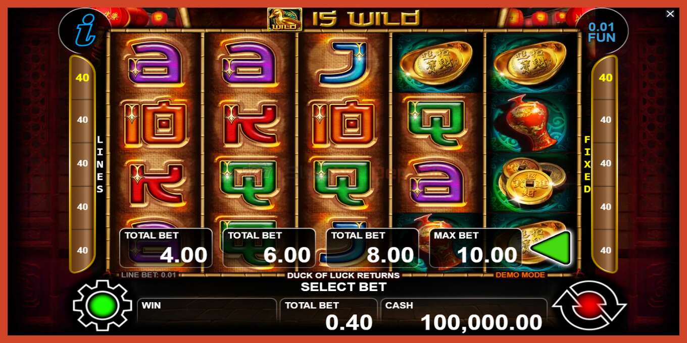 Slot screenshot: Duck of Luck Returns no deposit, number - 1