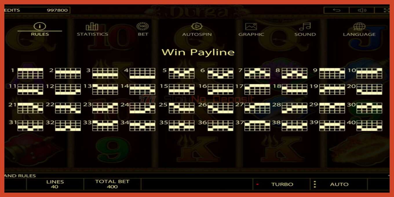 Slot screenshot: Durga no deposit, number - 7