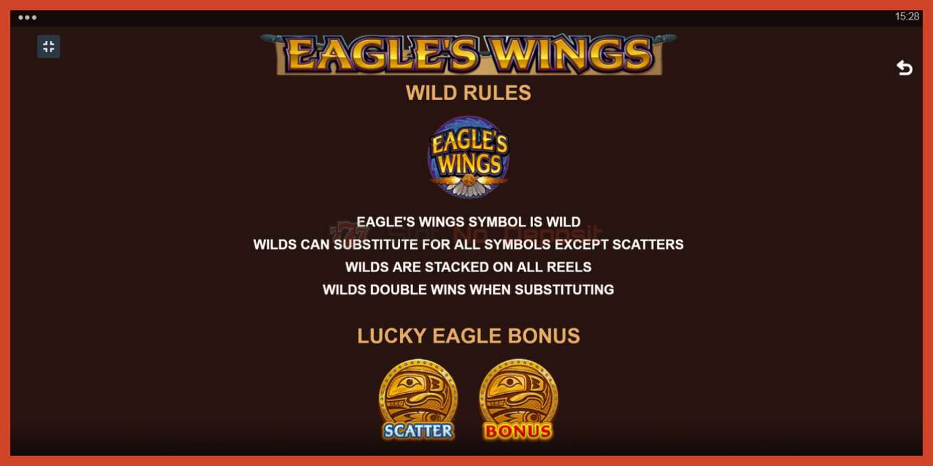 Slot screenshot: Eagles Wings bez depozita, broj - 5