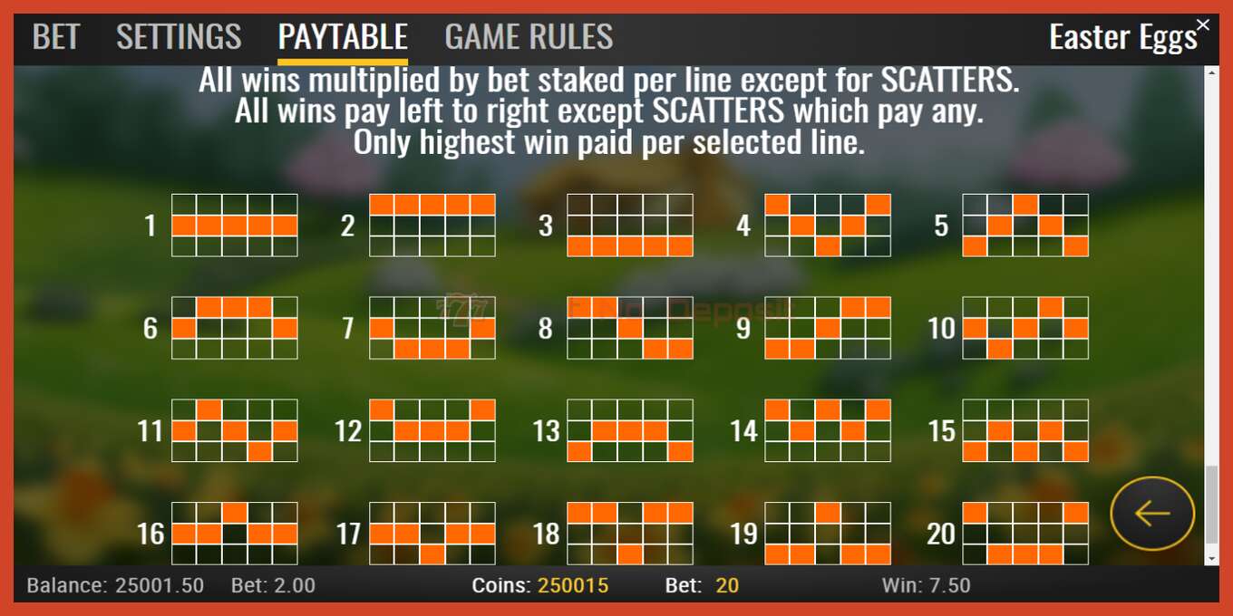 Slot screenshot: Easter Eggs no deposit, number - 7