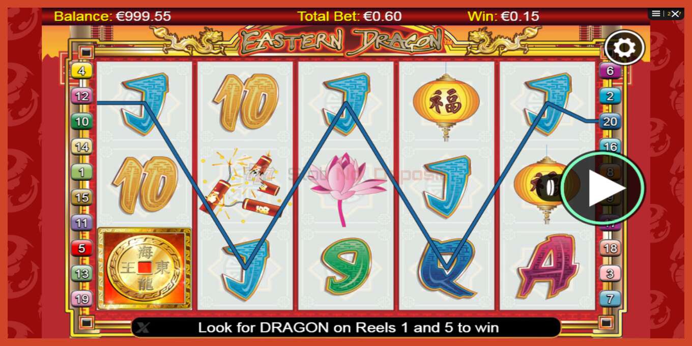 Slot screenshot: Eastern Dragon no deposit, number - 2