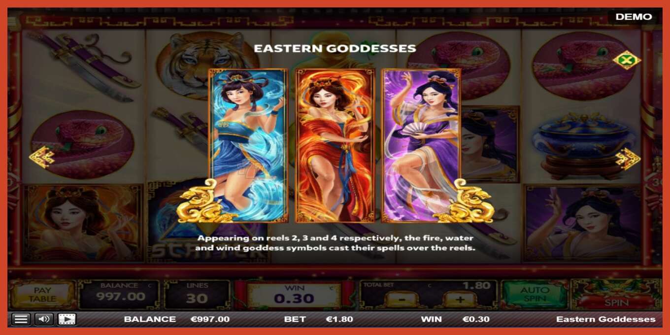 Slot screenshot: Eastern Goddesses no deposit, number - 7