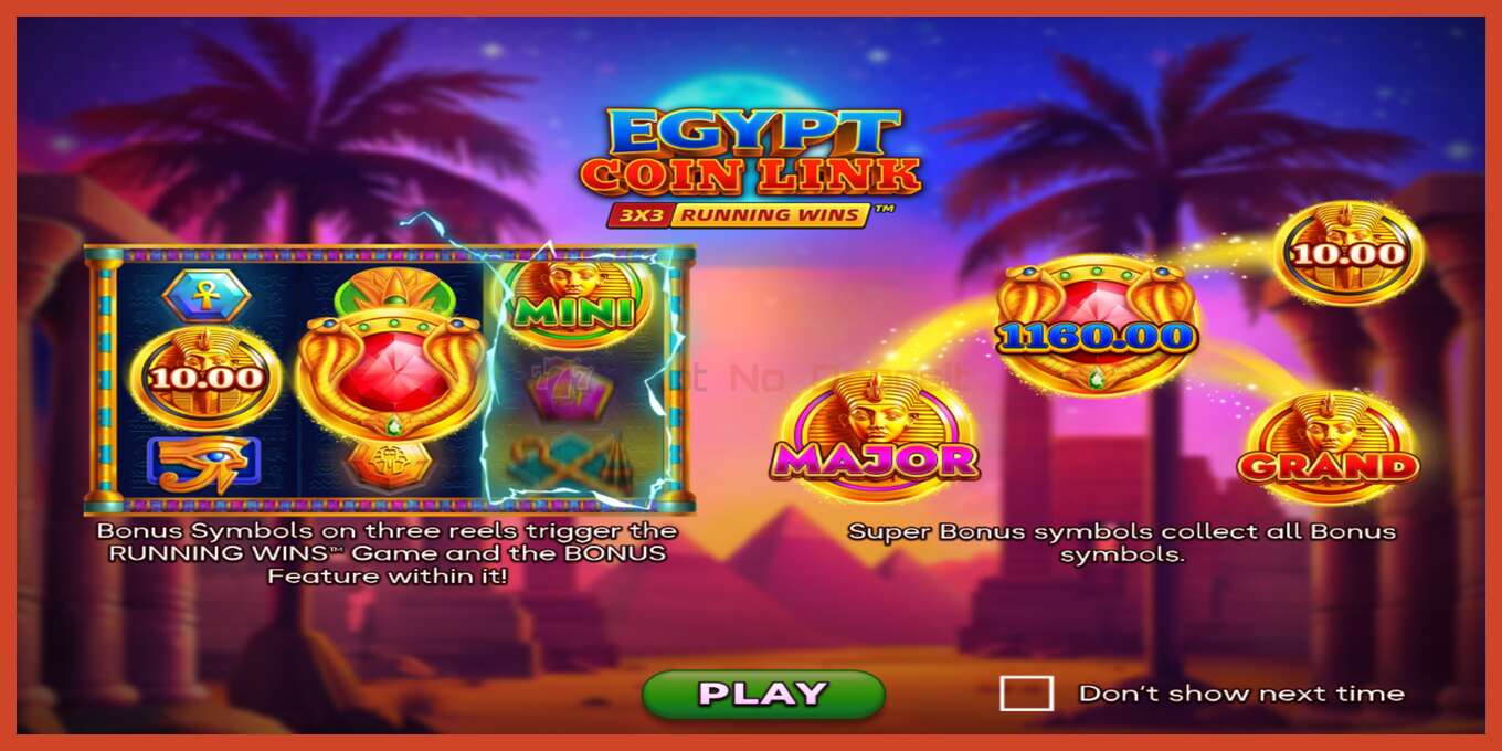 Slot screenshot: Egypt Coin Link no deposit, number - 1