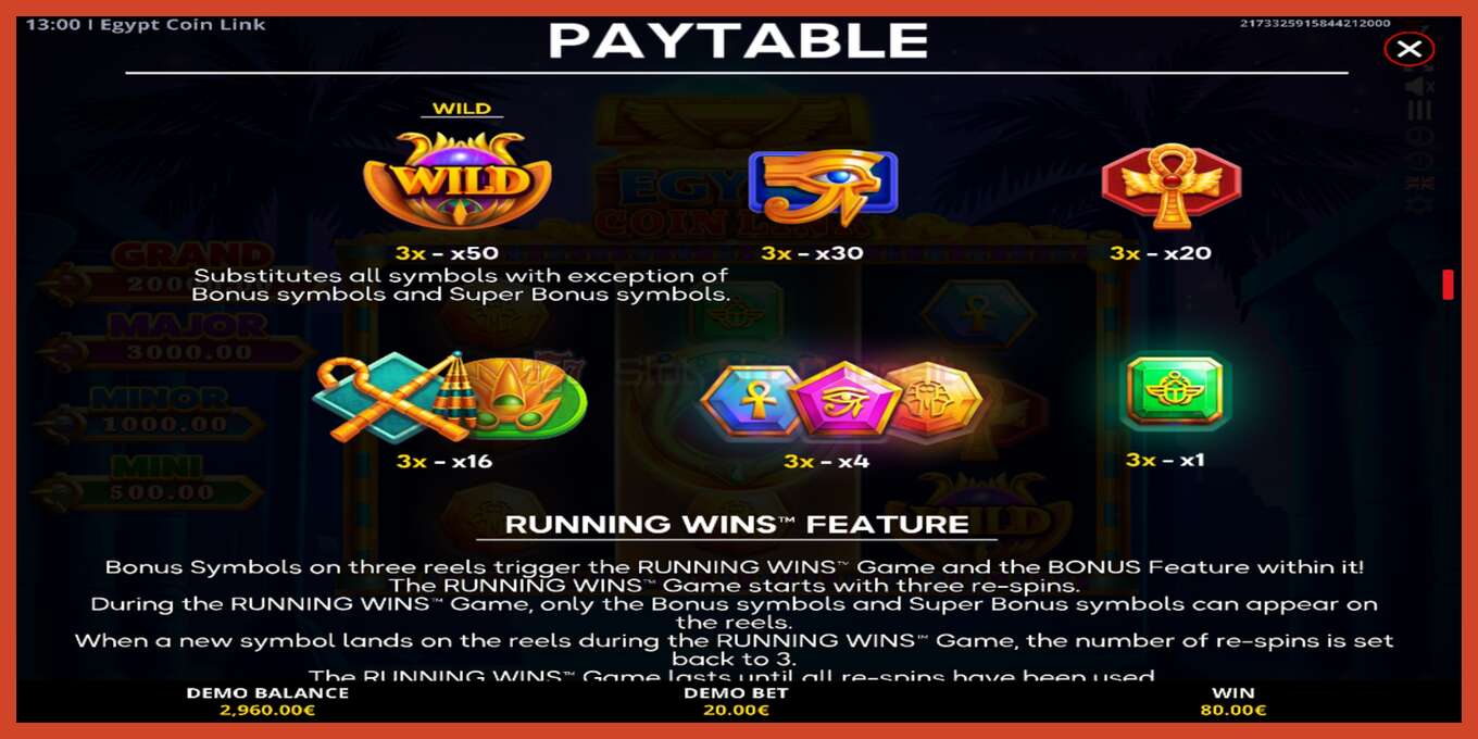 Slot screenshot: Egypt Coin Link no deposit, number - 4