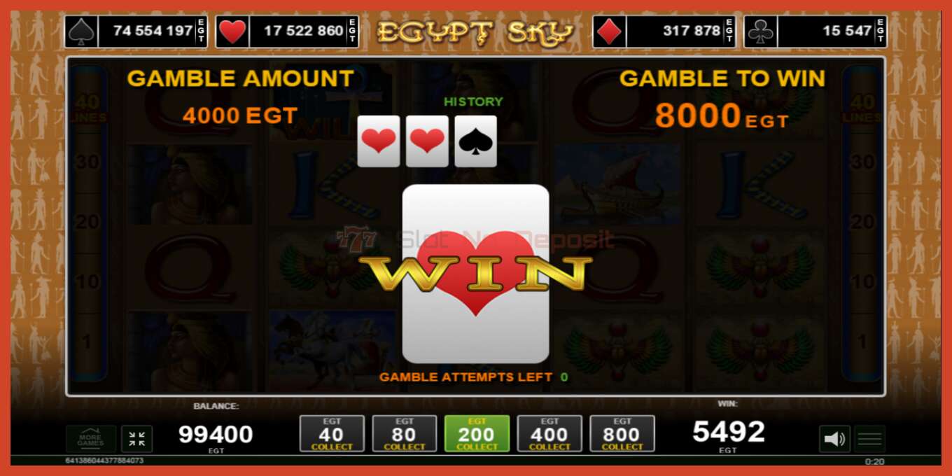 Slot screenshot: Egypt Sky no deposit, number - 4