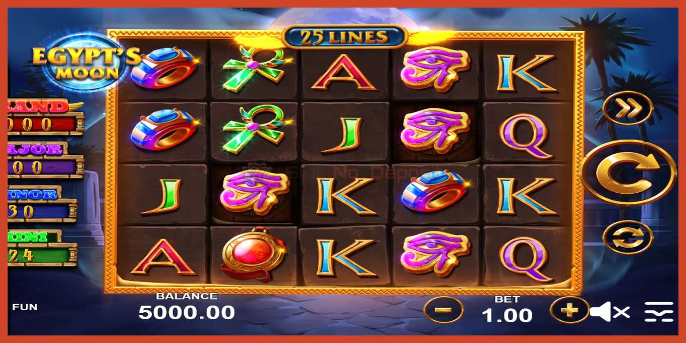 Slot screenshot: Egypts Moon no deposit, number - 1