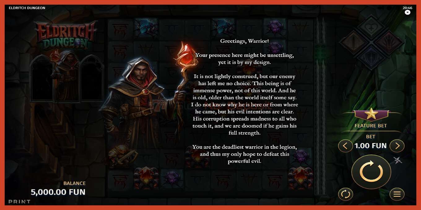 Slot screenshot: Eldritch Dungeon no deposit, number - 2