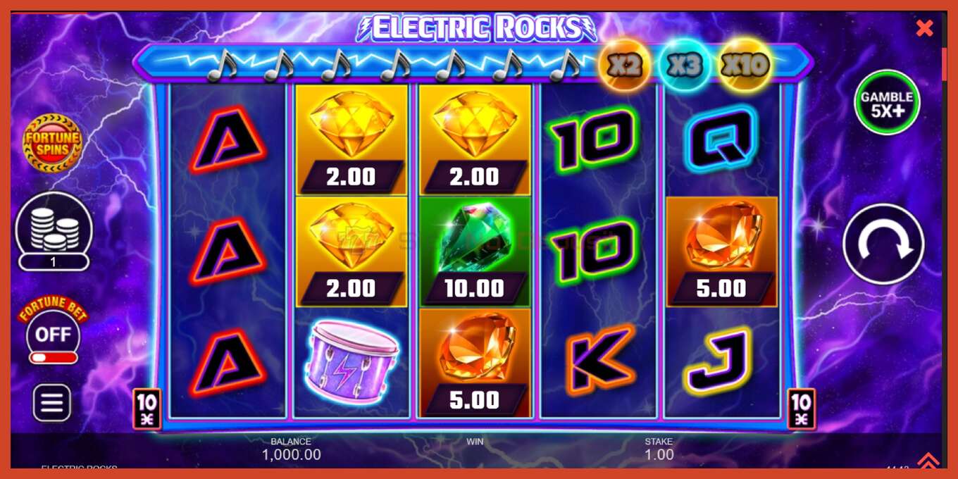 Slot screenshot: Electric Rocks no deposit, number - 2