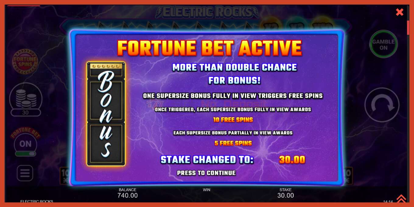 Slot screenshot: Electric Rocks no deposit, number - 3