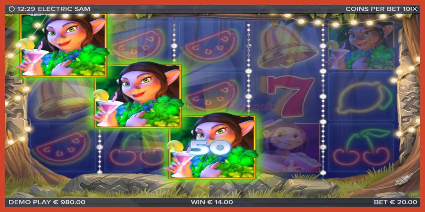 Slot screenshot: Electric Sam no deposit, number - 3