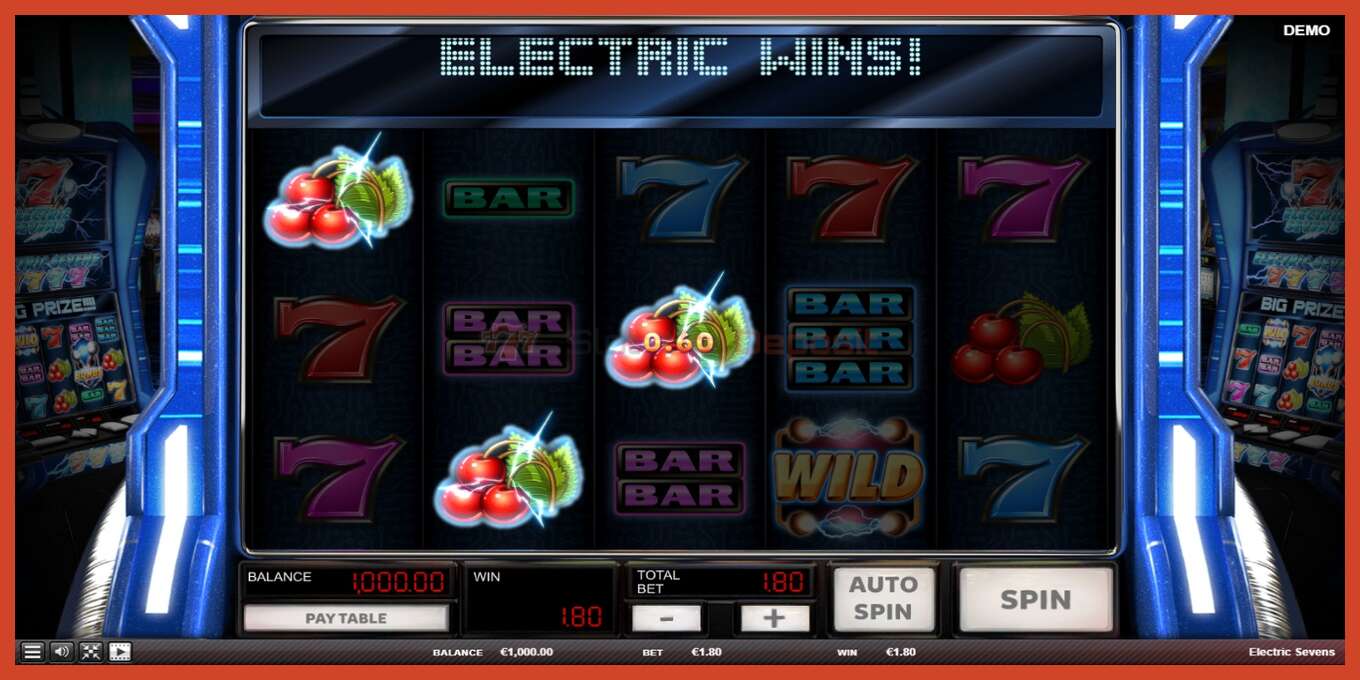 Slot screenshot: Electric Sevens no deposit, number - 3