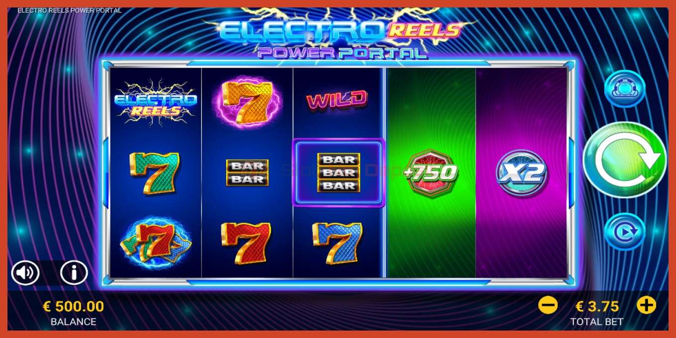 Slot screenshot: Electro Reels Power Portal no deposit, number - 1