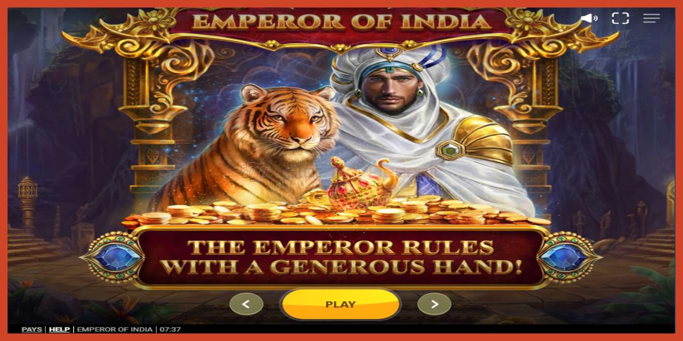 Slot screenshot: Emperor of India no deposit, number - 1