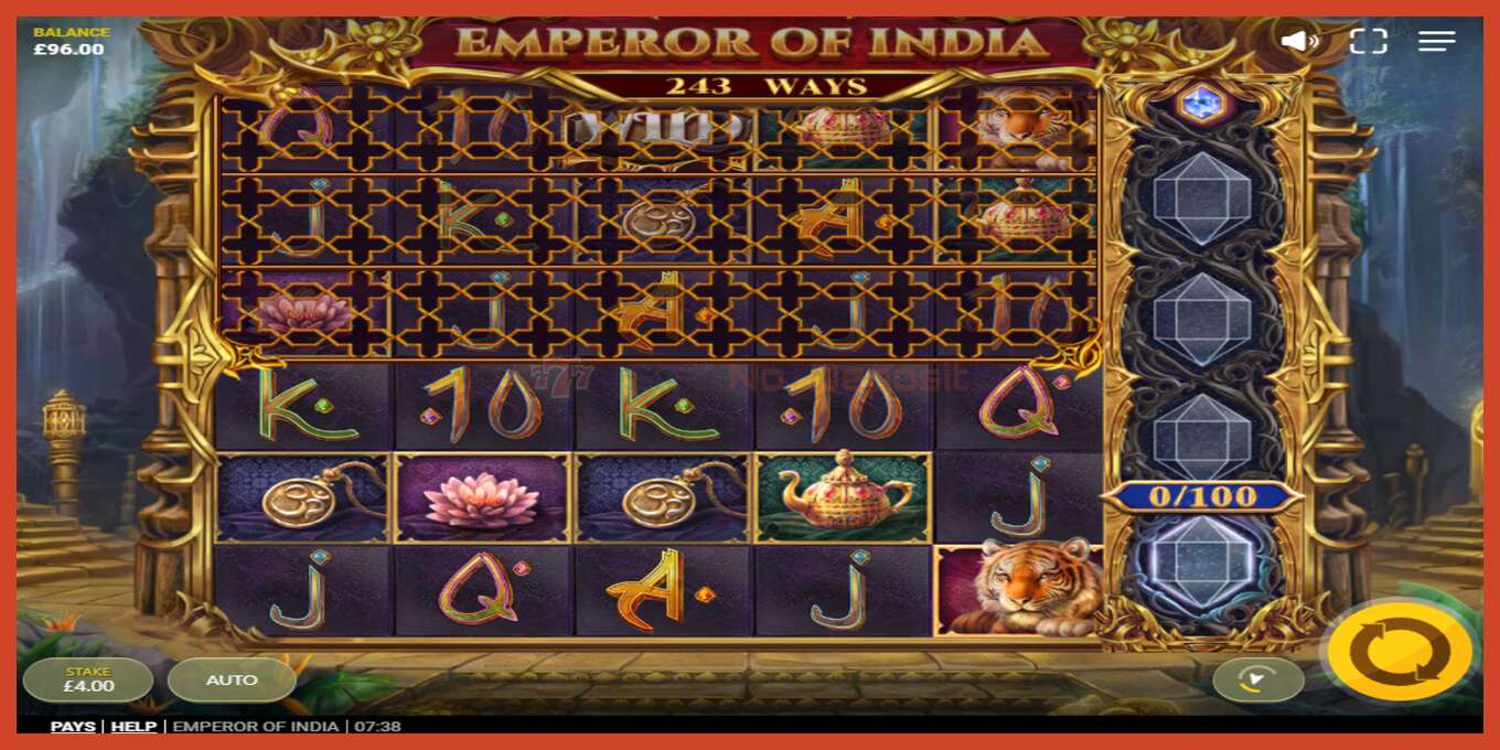 Slot screenshot: Emperor of India no deposit, number - 2