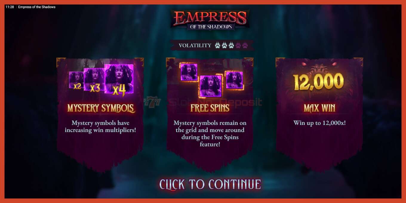 Slot තිර රුවක්: Empress of the Shadows තැන්පතු නැත, අංකය - 1