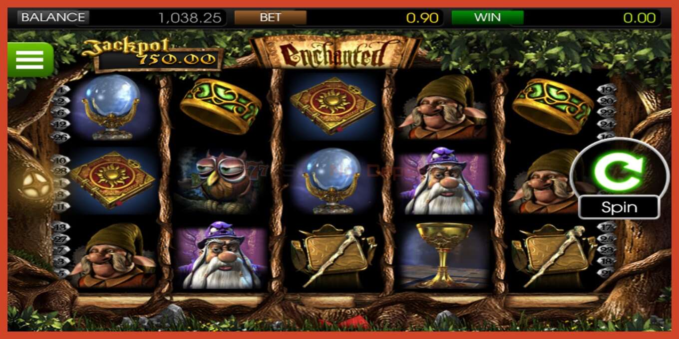 Slot screenshot: Enchanted no deposit, number - 1