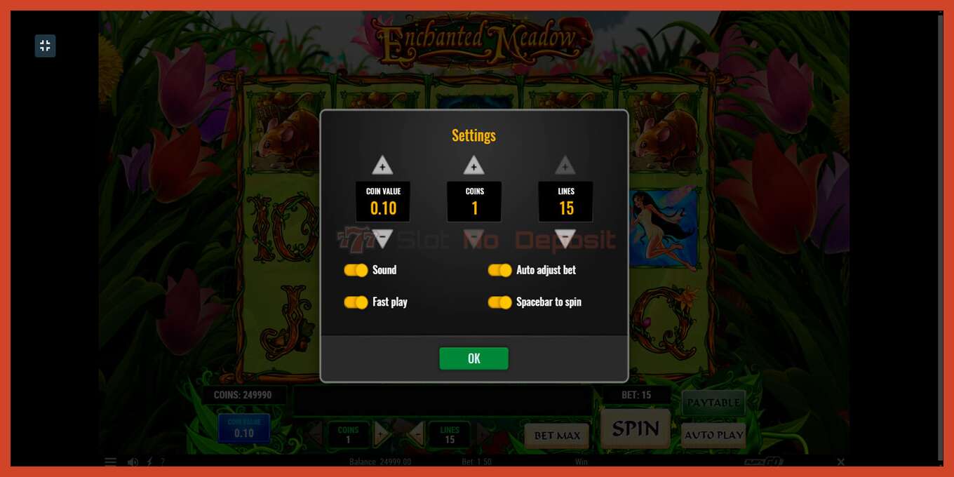 Slot screenshot: Enchanted Meadow no deposit, number - 6