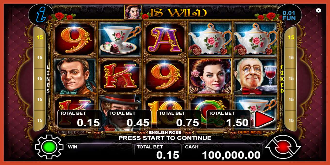 Slot screenshot: English Rose no deposit, number - 1