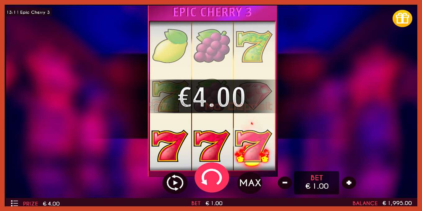 Slot skrinshoti: Epic Cherry 3 depozit yoq, raqam - 2