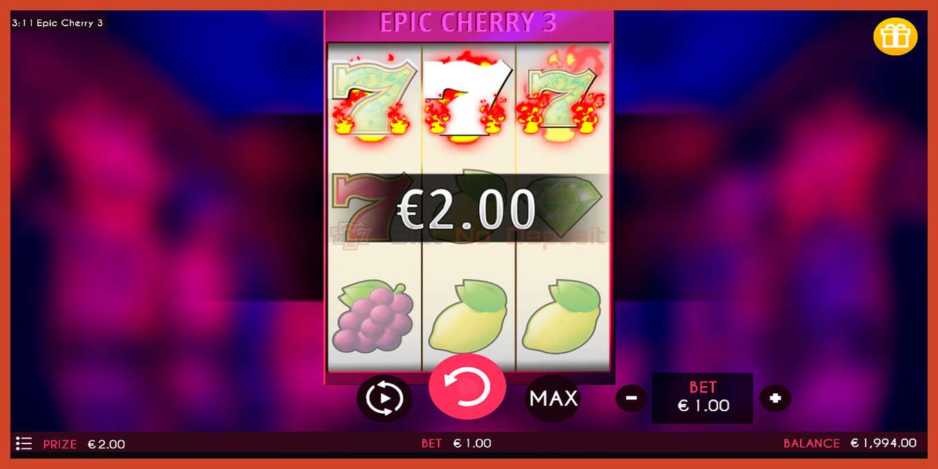 Slot skrinshoti: Epic Cherry 3 depozit yoq, raqam - 3